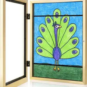 Front Opening Kids Artwork Frames Decor Hanging Wooden Decoration living room