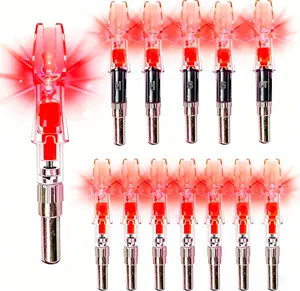 4.2mm Lighted Nocks for Arrows 3PCS Compound Bow Arrow Nock for Hunting Shooting，Nockturnal- Lighted Nock for Arrows with .166 Inside Diameter Including Victory-Red