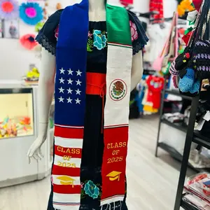 Binational graduations sash class 2025 unisex stole