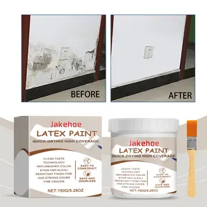 White latex paint wall renovator, home cleaning, covering stains, paint wall coating