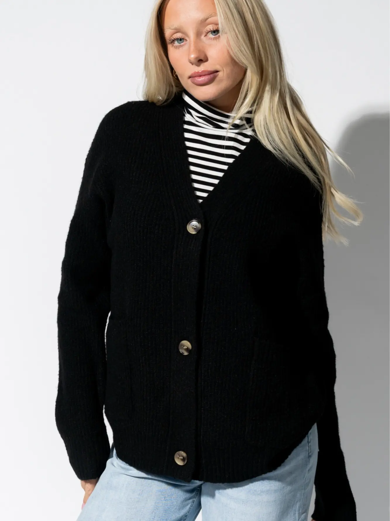 Alpine Comfort Cardigan in Black