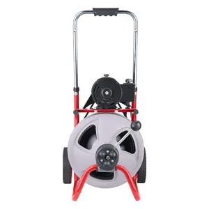 VEVOR Drain Cleaner Machine 75 FTx 3/8 Inch, Auto Feed Sewer Snake Drain Auger on Wheels, Portable Drain Cleaning Machine with 8 Cutters Air-Activated Foot Switch for 2 to 4 Pipes