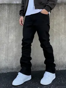 New Versatile Daily Korean Style Men's Fashion Long Pants with Pocket, High Street Streetwear Men's Jeans, Casual Loose-Fitting Spring Autumn