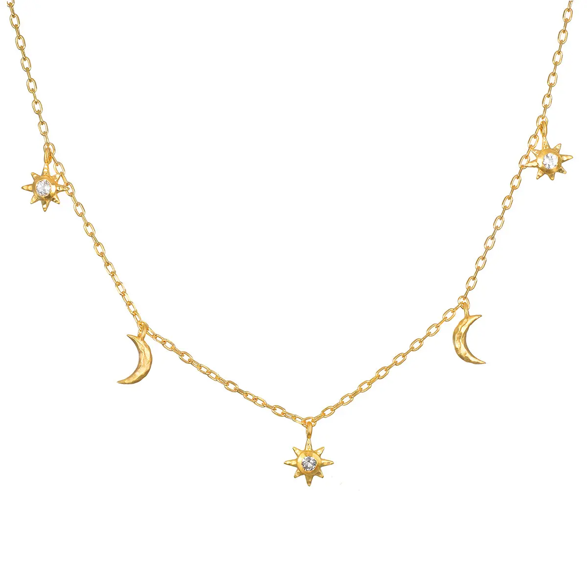 Women's Enchanted Journey Celestial Choker Necklace - L14 Fine Jewelry Accessory with Gold Pendant, Vitality-Infused Goddess Style for Adults, Platinum-Carat Gold Necklace