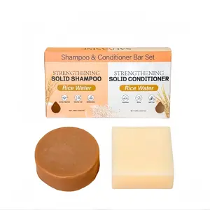 Rice Water Natural Shampoo & Conditioner Bar Set, Coconut Oil & Olive Oil, Nourishing Hair Care, Gentle Cleansing, Moisturizing Formula, 2 Pack