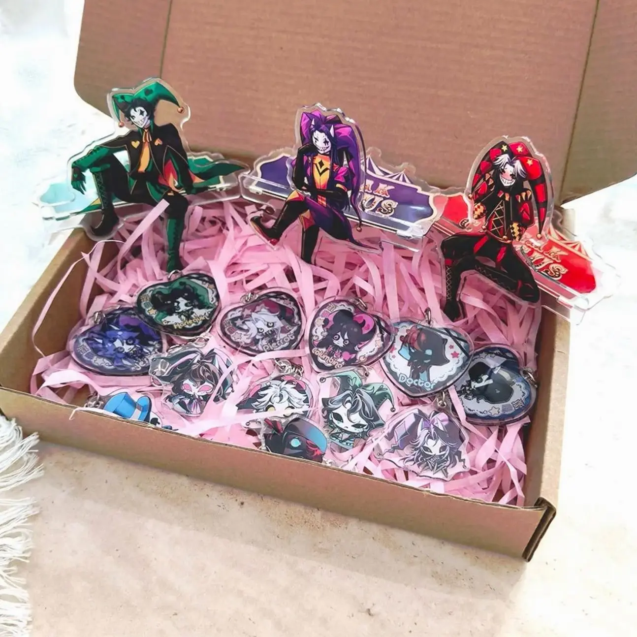12 ops (not combo 12) The Freak Circus Acrylic Keychain/ Fan Gift,TFC Harlequin,TFC Jester,TFC Pierrot
