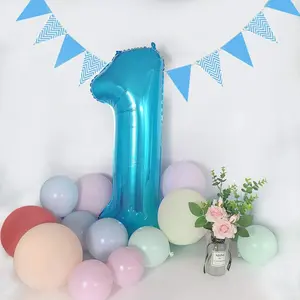 40 Inch Blue Large Numbers Balloon 0-9 Foil Mylar Big Number 3 Balloon Digital 3 for 2026 Graduation New Year Eve Birthday Party,Wedding, Bridal Shower Engagement Photo Shoot, Anniversary