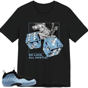 Foamposite One Psychic Blue Sneaker Match Shirts, Psychic Blue Black Shirt to Match Foamposite Psychic Blue, Adult Unisex Tshirts