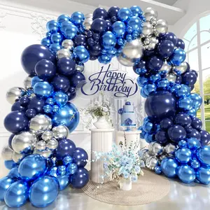 Blue Balloon Arch Kit 144 count, Navy Blue and  Balloons Garland Kit for Birthday  Shower Engagements 2026 Graduation Fathers Day Party Theme Anniversary Prom Party Decorations