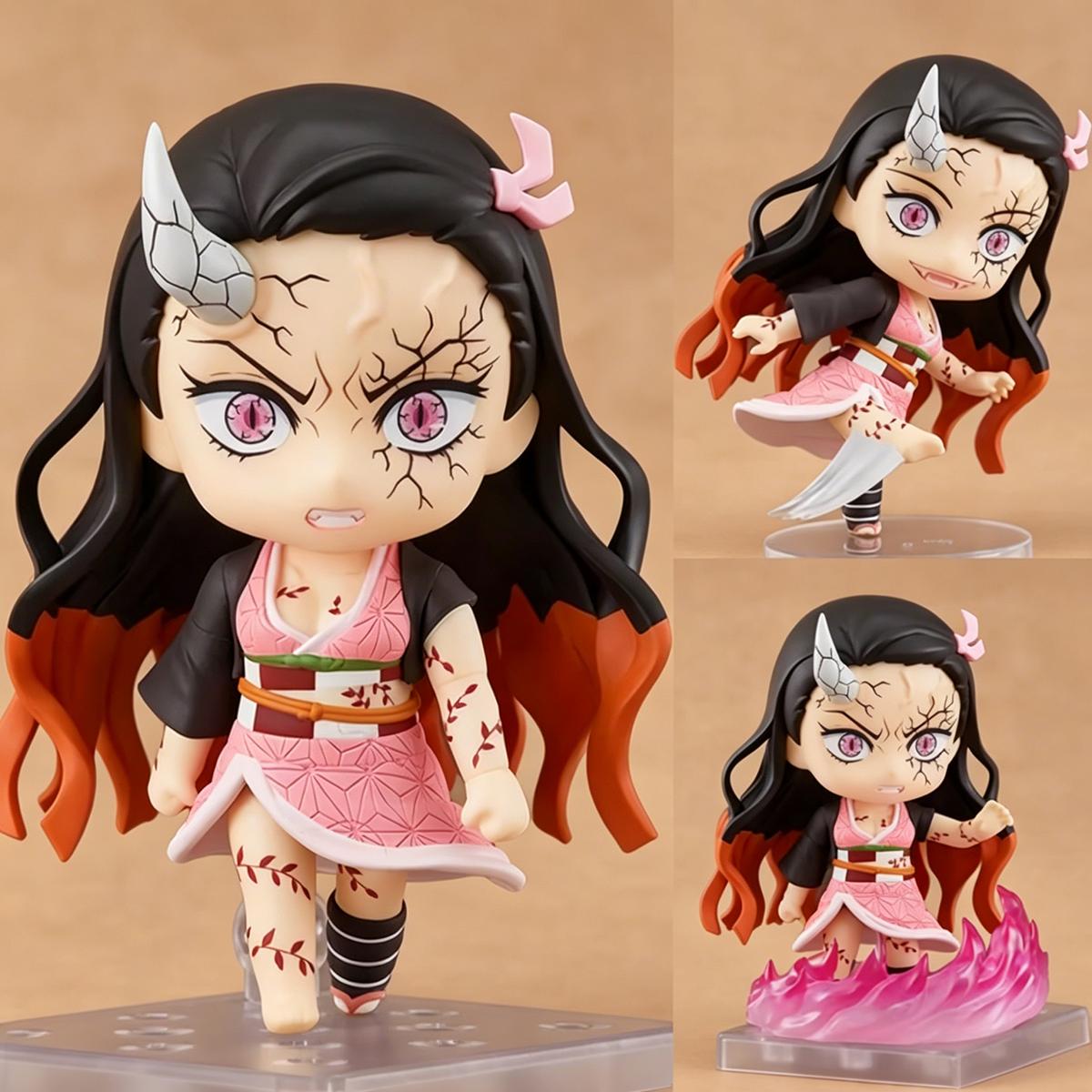 Demon Slayer Q Version Figures | Muichiro Mitsuri Nezuko Tanjiro Zenitsu Inosuke Rengoku Giyuu Shinobu Sanemi Genya Tengen Akaza | Collectible Anime Action Chibi Figure Toy with Movable Joints & Changeable Face