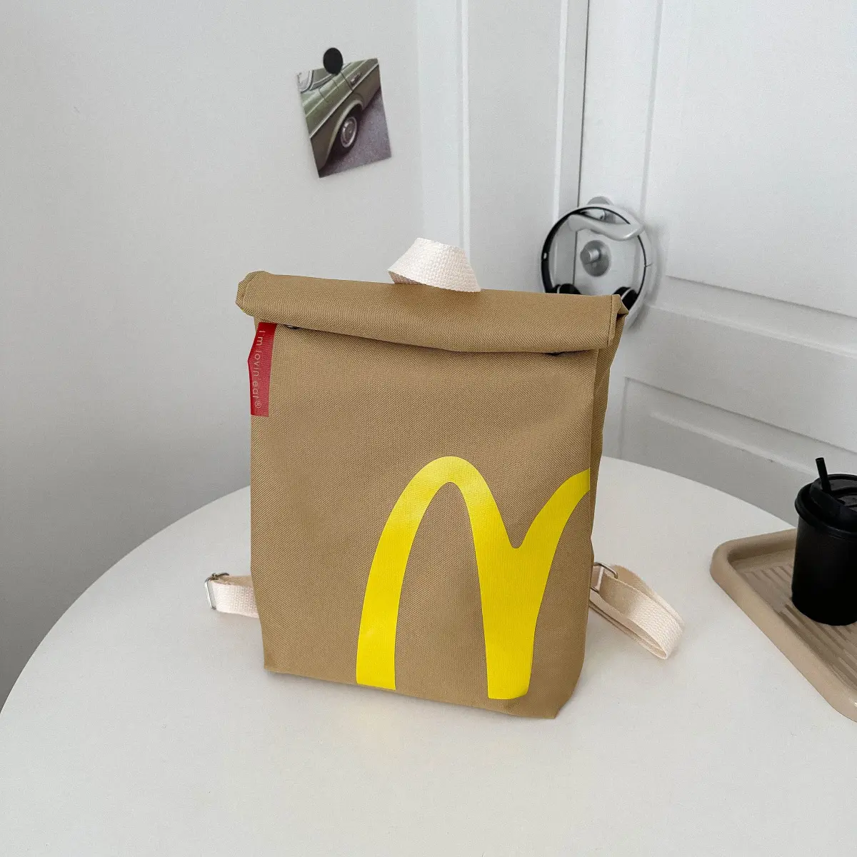 Retro Fast Food Style Canvas Backpack – Features McDonald display picture 1