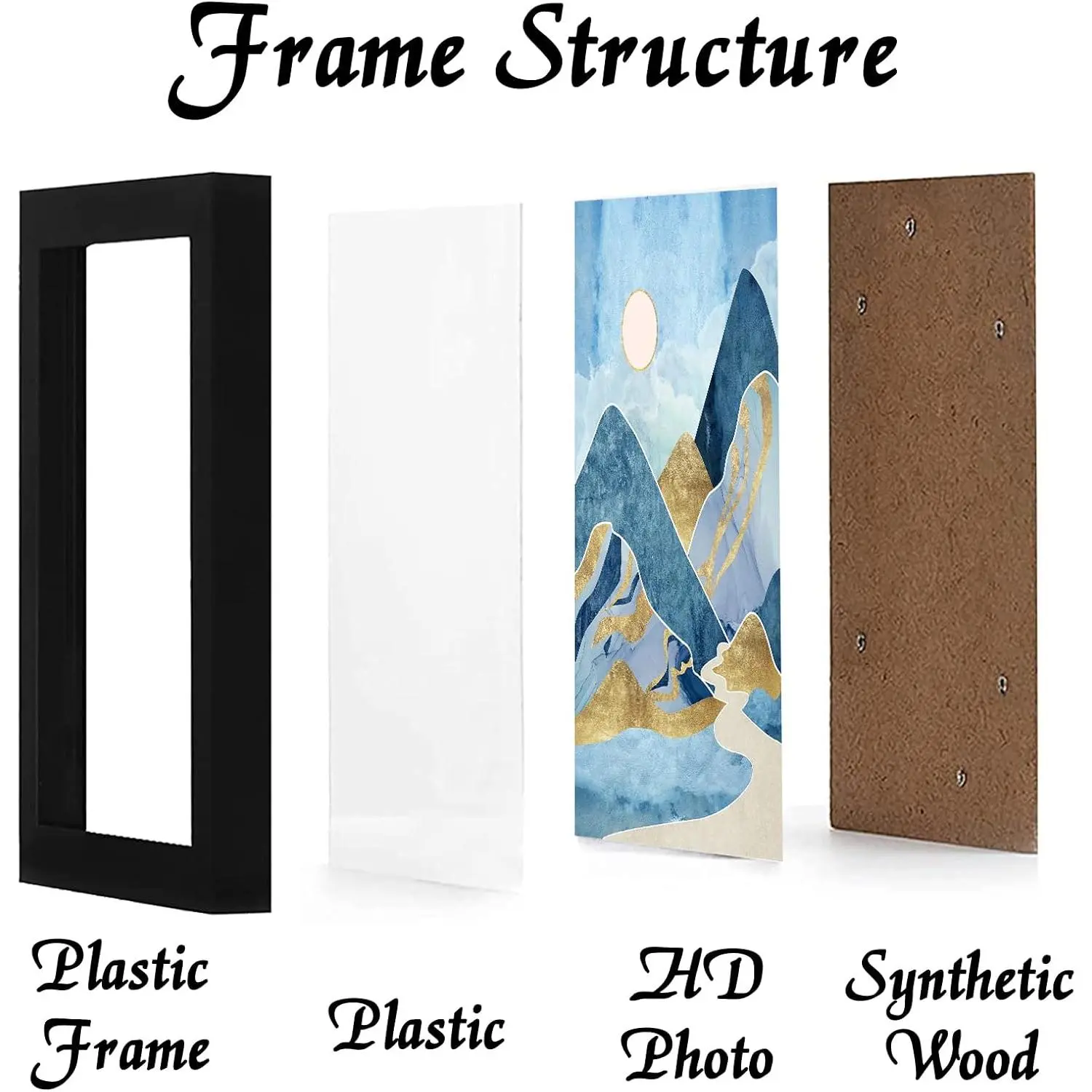 Black Picture Frame, 16x24 Picture Frame for Photo Poster Canvas Certificate Document Display Horizontally or Vertically High Transparent Wall Gallery(Size 16 x 24 inches)