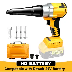 Funnywhale Cordless Rivet Gun Compatible with Dewalt 20V Max Battery, Brushless Electric Pop Rivet Tool with LED Light & One-Button Forward Reverse, for 1/8" 5/32" 3/16" Rivets, Battery Not Included