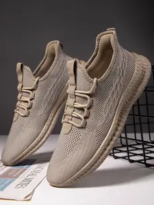 Men's Fashionable Mesh Breathable Lace Up Sneakers, Casual Comfortable Sports Running Shoes, Male All-match Round Toe Shoes for Daily Wear