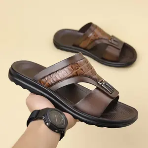 New men’s fashion sandals featuring a minimalist design; non-slip, wear-resistant soles that balance business casual comfort with everyday ease—ideal for commuting to work, beach trips, and everyday outfits.