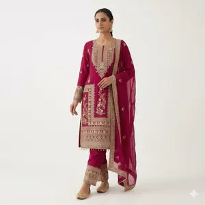 Indian Pakistani Lady's Original Casual Dresses - Minimalist Style Womenswear Clothes