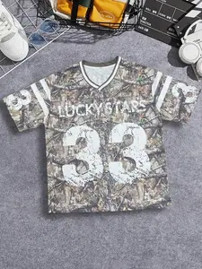 All over print camouflage real tree outdoor street rugby jersey vintage mens womens unisex sports retro football basketball mesh unisex loose cropped jersey soccer t shirt men