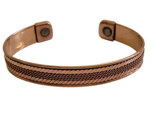 Pure Copper Magnetic Bracelet - Solid Copper 10mm Cuff Bangle - Multi copper Wire Design