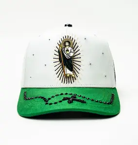 San Judas Tadeo White Crystal SnapBack