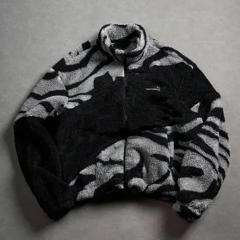 Cozy Fleece Zipped Jacket | Bold Zebra Print + Contrast White Panel 🔥 Trendy Oversized Fit, Soft Sherpa Texture—Perfect for #OOTD #StreetStyle #FashionTok. Elevate Your Casual Look with This Statement Outerwear! #FleeceJacket #ZebraPrint #TrendyCoat #Win