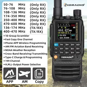 TIDRADIO TD-H3 GMRS&HAM Radio Handheld Long Range Walkie Talkie ,Wireless Programming Multi-Band Receiving Two-Way Radio,USB-C Programming & Charging,2500mAh Battery,AM/FM Reception,NOAA VOX SCAN