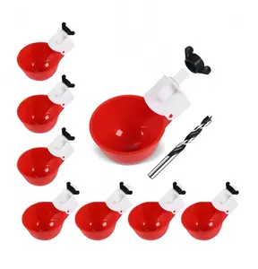 8-piece set of chicken water cups without diamonds Suitable for Chicks,Turkeys, Ducks, Goose, Small Pets with Mounting HoleOpener