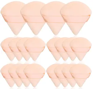 20pcs Triangle Powder Puff, Loose Powder Puffs Makeup Puff for Face Powder, Setting Powder Puff for Make Up, Face Puff Pads for Press Powder, Sponge Powder Applicator for Face and Eye (Beige)