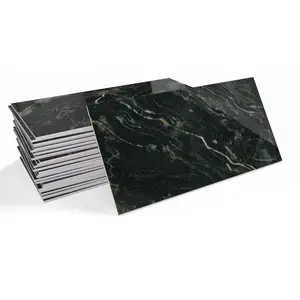 16pcs/32pcs/64pcs Thickened Faux Marble Tile Wall Stickers, Waterproof and Easy to Apply, Perfect for Home Decoration, Suitable for Kitchen and Bathroom Partitions, 4 inches x 8 inches