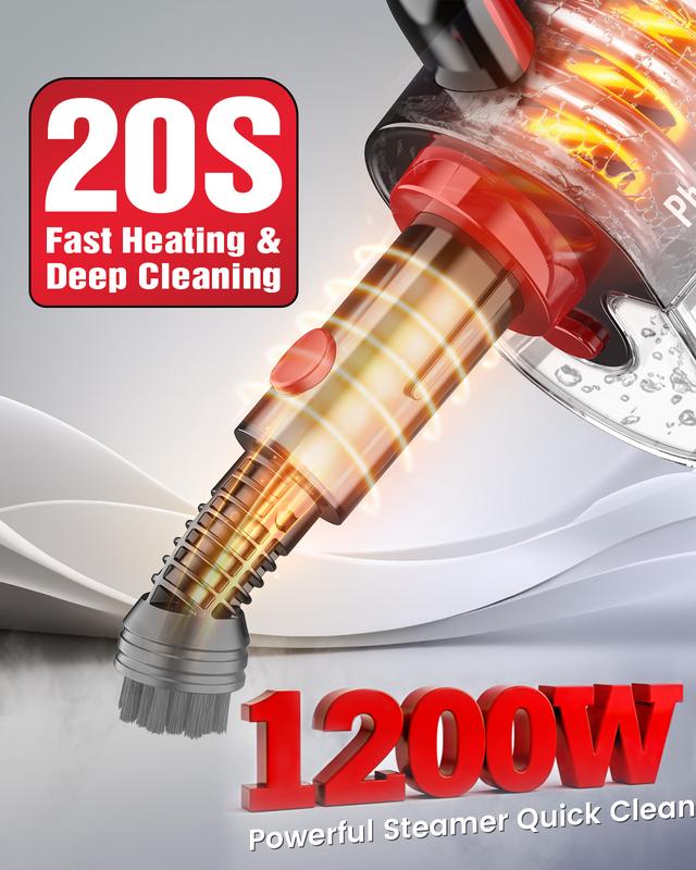 Phueut Lightweight Detachable Steam Mop Cleaner - 2 Modes 3 Temp Levels, Heavy Duty Powerful Handheld Steam Cleaner for Cleaning/Hardwood/Tile Grout Phueut Lightweight Detachable Steam Mop Cleaner - 2 Modes 3 Temp Levels, Heavy Duty Powerful Handheld Steam Cleaner for Cleaning/Hardwood/Tile Grout