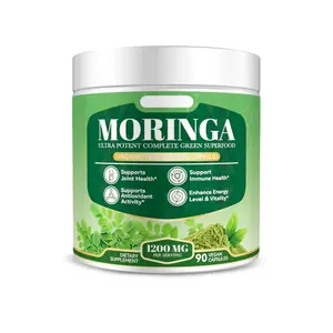 Pure Moringa Capsules - Pure Moringa Powder Capsules for Immune, Gut health 1200mg, 90 Capsules