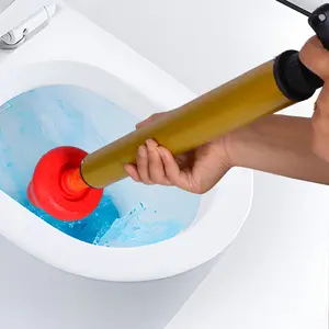 Bathroom High Pressure Air Toilet Plunger, More Durable Steel Alloy Metal, Fast Unclog Toilets/Sinks/Bathtubs No Chemicals Universal Bathroom Drain Unblocker Drain Clog Remover Drain Cleaner for Kitchens