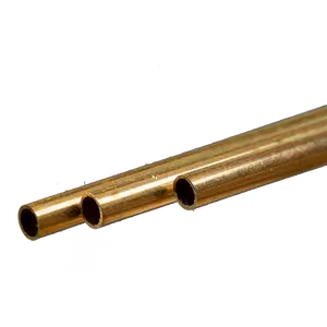 Round Brass Tube: 5mm OD x 0.45mm Wall x 300mm Long (3 Pieces)