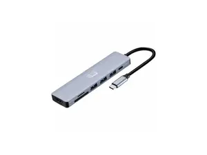 Adesso AUH-4025 USB C Docking Station Multiport Adapter Type C Hub Supports USB C to x1 4K HDMI, 3X USB-A 3.2, 1x PD, 1x Micro SD, 1x SD Card Reader