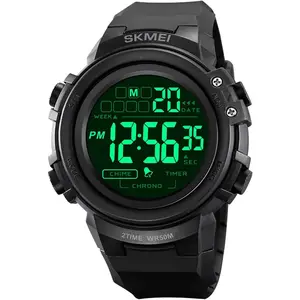Men's Digital  Watch,  and Shockproof LED Display,  Watch, Black