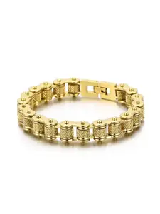 Men's Punk Hip-Hop Stainless Steel Motorcycle Bracelet, Unique Style Accessory, All-Season Wear, No Choking Hazard