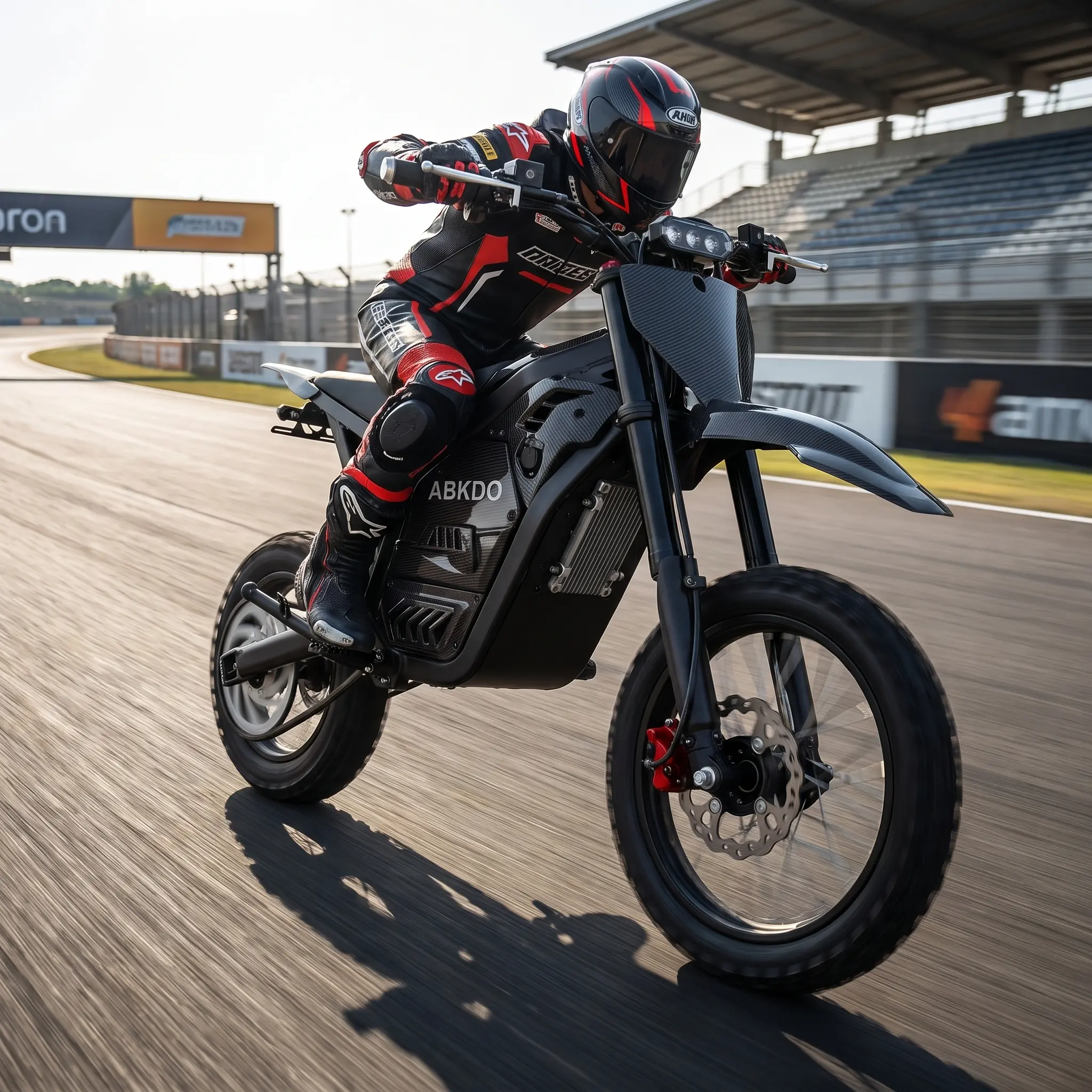 Electric Off-Road Motorcycle for Teens & Adults - 4000W Peak Power, 48V 23Ah Removable Battery, 40-mi Range, 45 MPH Top Speed, Front Suspension, 14/12-Inch Off-Road Tires, LED Headlight, Safety Warning Lights