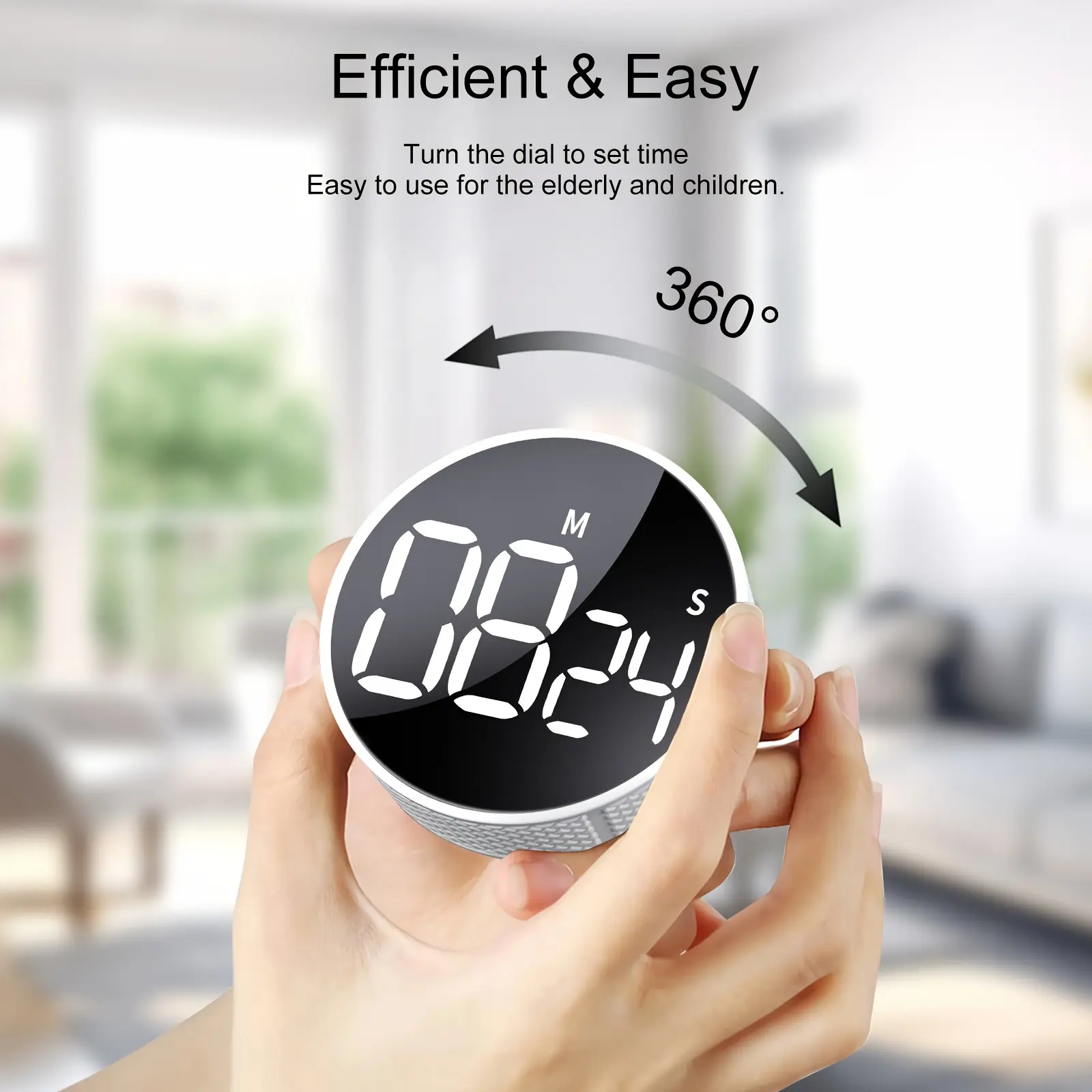 Large LED Display Digital Kitchen Timers - Easy-to-Read Visual Countdown and Countup Timer for Classroom, Cooking, Fitness, Baking, Studying, and Teaching - Perfect for Seniors with Magnetic Backing and Simple Operation 1PC Utensils