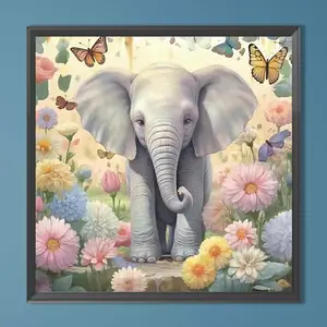 Elephant Pattern DIY Diamond Arts Colorful Painting Kit without Frame, DIY 5D Diamond Arts Colorful Painting for Bedroom Wall Decor