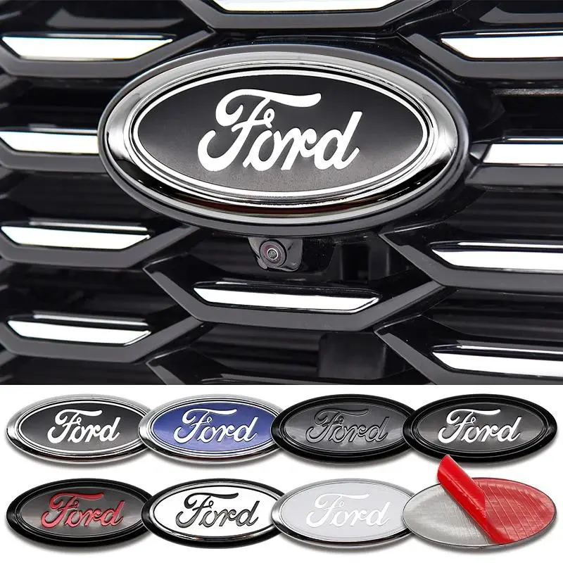 Car Styling Front Hood Emblem Rear Trunk Badge Grille Logo Sticker For Ford Focus MK3 Ranger Mondeo Fiesta S-Max  MK4 Kuga