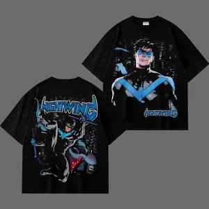 Nightwing Vintage Graphic T-Shirt, Retro Vigilante Hero Tee, 90s Comic Style Streetwear, Classic Cotton Oversized Shirt, Dark DC Superhero Fan Apparel, Unisex Urban Outfit, Gift for Fans of Nightwing, Bold Action Graphic Tee for Men and Women