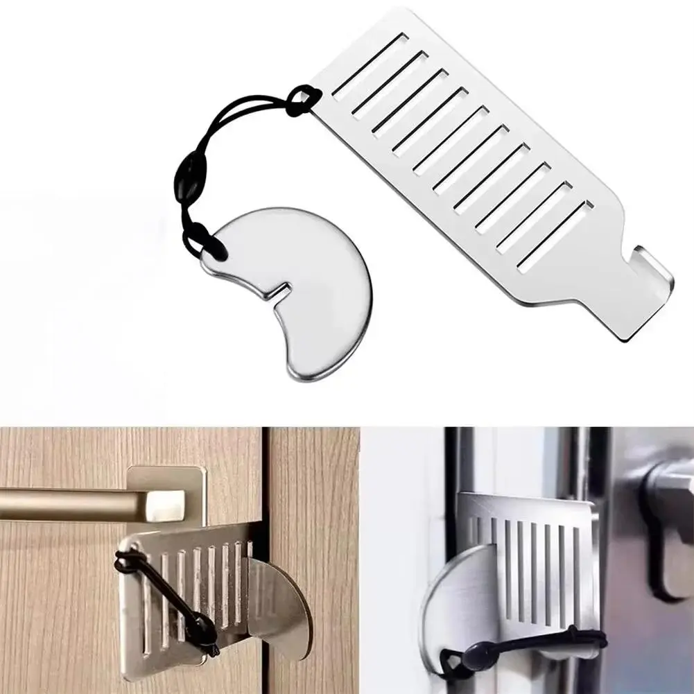 Portable Stainless Steel Lock, Compact Reinforced Latch, Lock Latches & Bolts for Camping & Hiking Travel Security