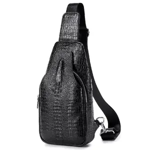 Men's Crocodile Embossed Crossbody Bag, Fashionable  Leather Shoulder Bag for Daily Used, Casual Trendy Versatile High-quality Daily Commuting Bag, Stylish Crossbody Bag