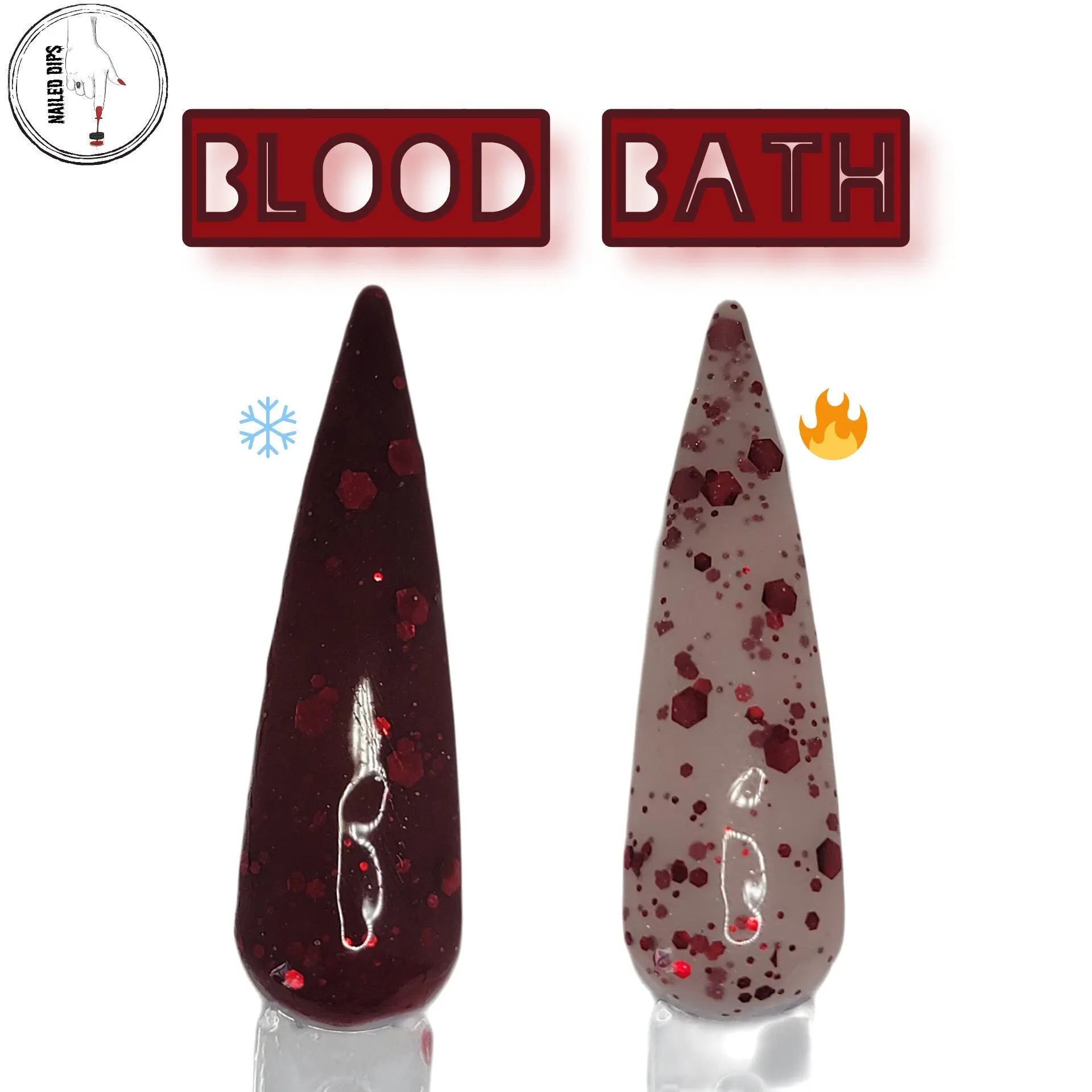 Blood Bath | HEMA Free Blood Red Thermochromic UV Gel, Temperature Changing,  Red Thermal Gel Nails, Halloween Gel Polish
