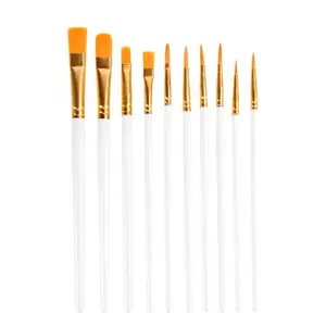 Paint Brushes Set, 10pcs/set Paint Brushes For Acrylic Painting, Oil Painting, Watercolor, Artist Paintbrushes For Body Face Rock Canvas, Adult Drawing Arts Crafts Supplies