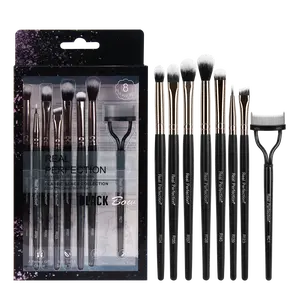 8Pcs Eye Brush Real Perfection Classic Black R2005 Makeup Master Set