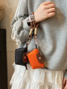 Women's Lightweight Nylon Mini Wallet with Adjustable Strap, Cute Bag Charm Keychain, Daily Casual Backpack Accessory Card Holder Coin Purse,Gifts For Women