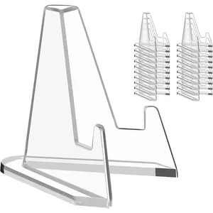 Card Display Stand, 20 Pack Small Easel Stand, Acrylic Picture Holder Stands, for Challenge Coin Graded Sports Card