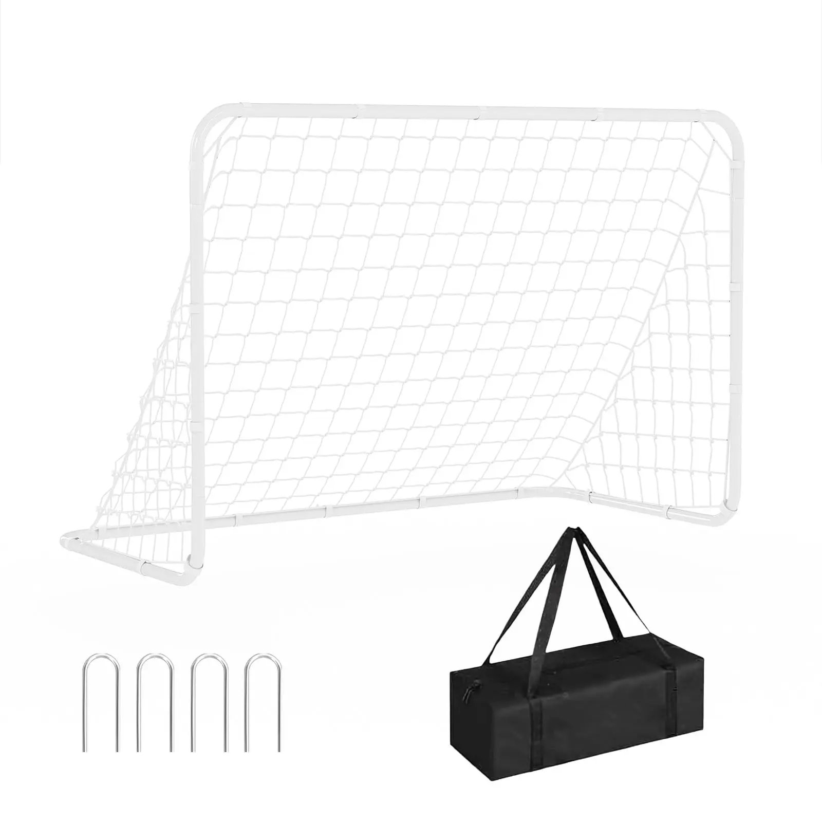 6x4 ft Portable Soccer Goal for Backyard – Heavy-Duty Steel Frame, All-Weather Net & Ground Stakes – Easy Assembly for Kids, Adults, Training & Games