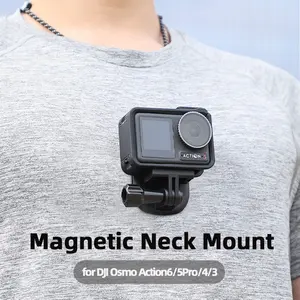 for DJI Osmo Action6/5Pro/4/3 Magnetic Neck Chest Mount, for Body Osmo Action Mounts Accessory, Easy Install on and off | Holiday Travel, Holiday Party and Outdoor Sport Action Camera Accessories | Free Adjustable Neck Strap Lanyard | Hand Free Shooting