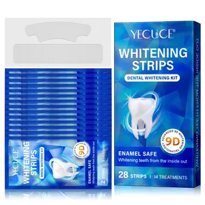 Yecuce 9D Tooth Whitening Strips, Gentle Gel Formula, Multi-Effect Stain Removal, Reduces Plaque Build-Up, Oral Health Maintenance, Whitening Teeth Strips